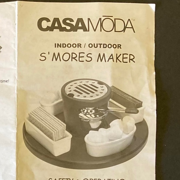 CASA MODA Indoor Outdoor S'Mores Maker Grill w/4 marshmallow roasting forks NEW - Picture 2 of 7